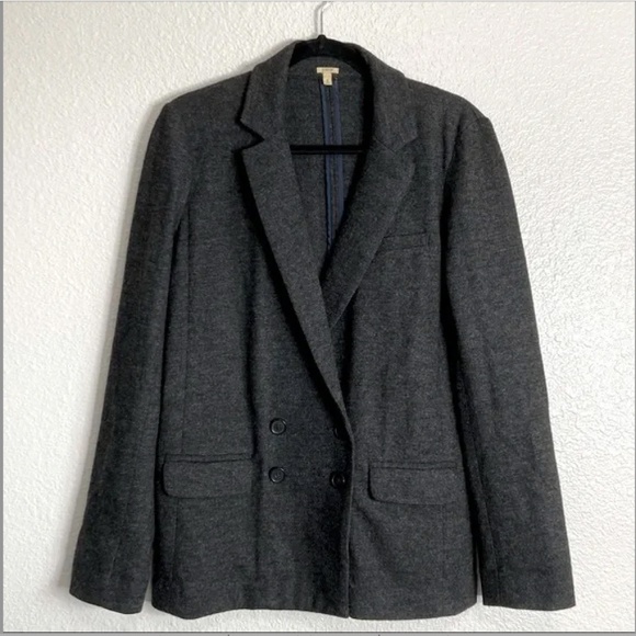 J CREW "The Benny" Unstructured Wool Double-Breasted Blazer EUC/sz 12 - Picture 2 of 4